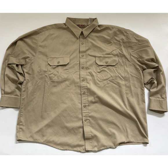 VINTAGE Big Mac‎ Shirt Mens Button Down 3XLT WORKWEAR 19-191/2 80s 90s Y2K - Picture 1 of 12